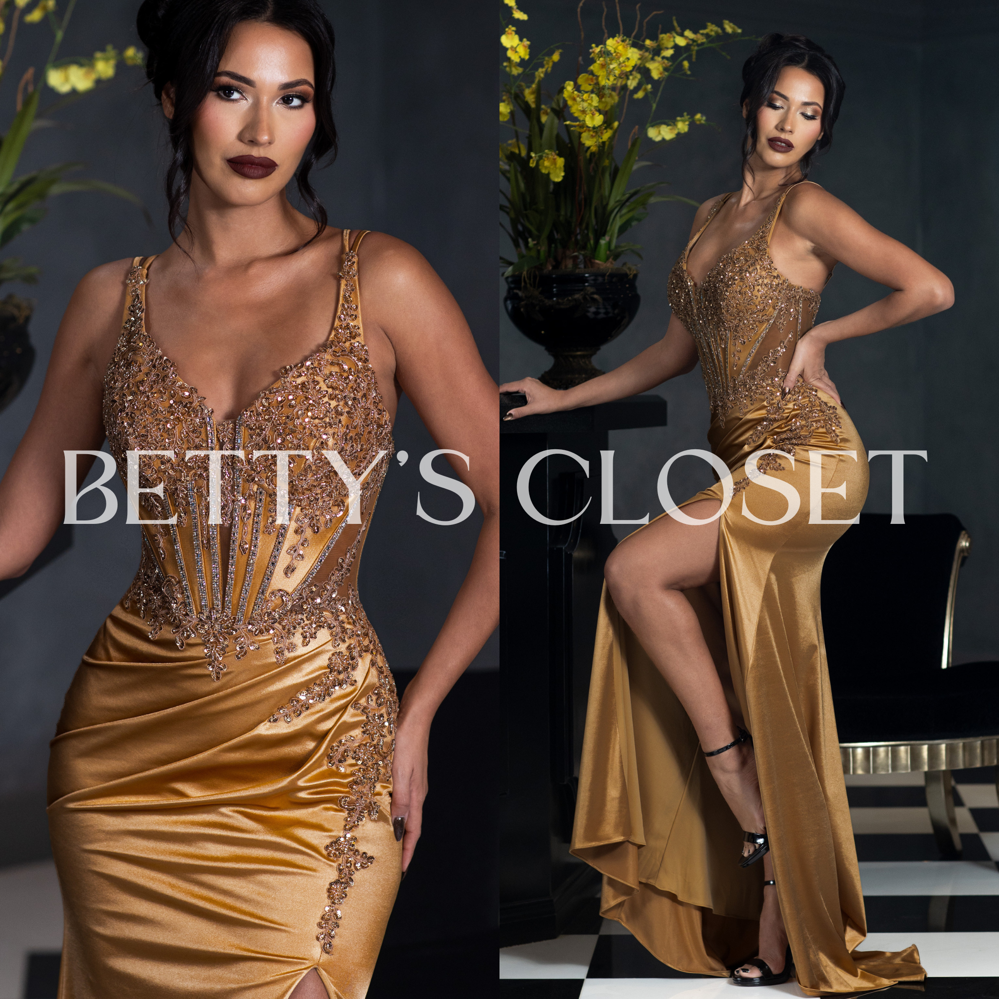 Ximena Semi Sheer Alluring Embroidered Long Dress