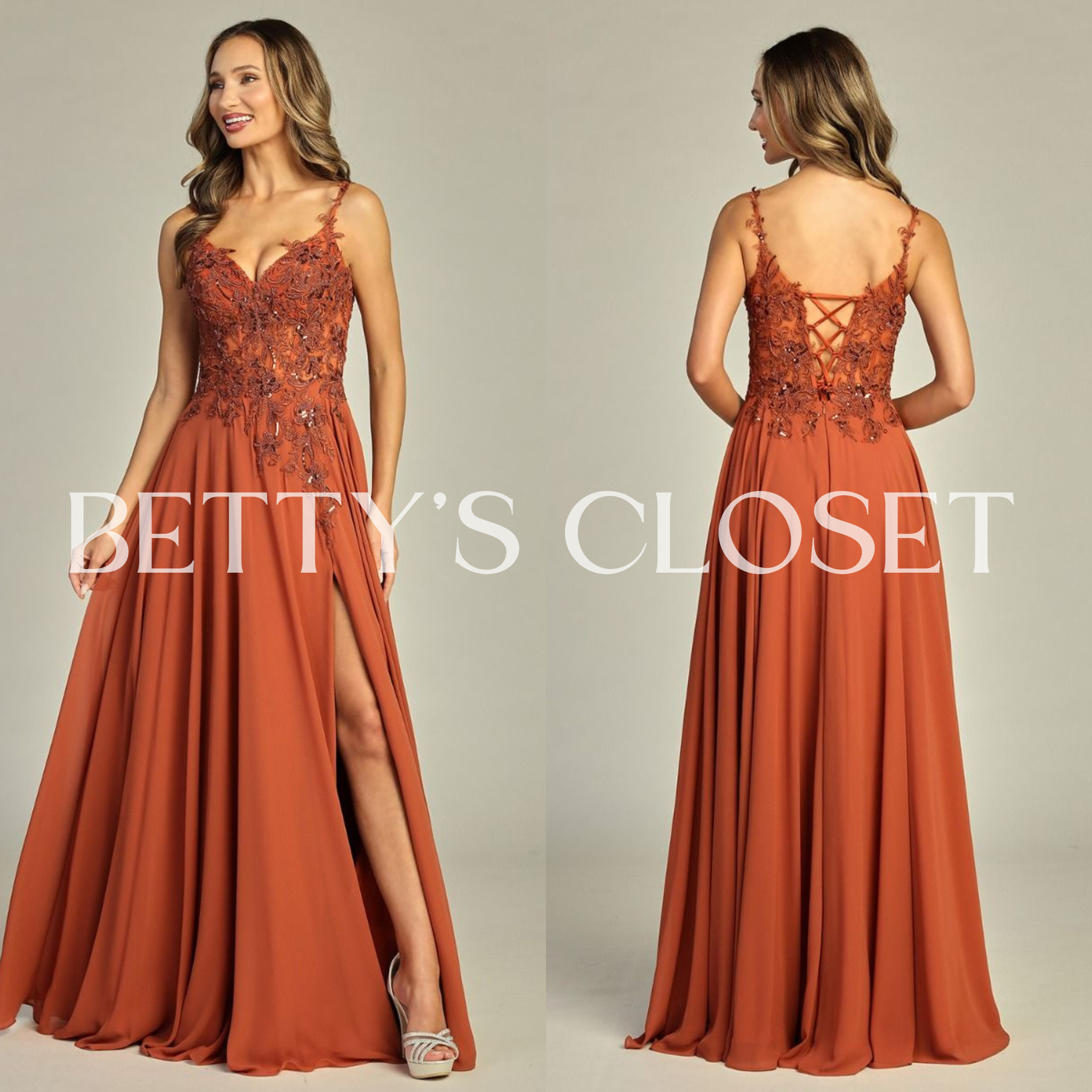 Gabriela Princess A Line Embroidered Prom Gown
