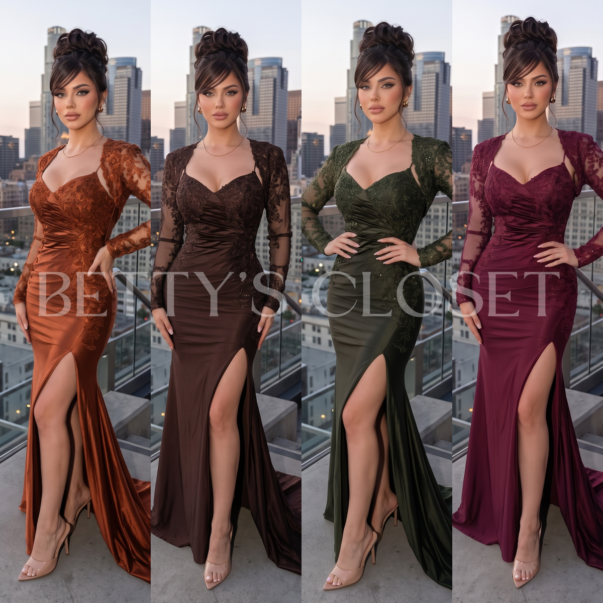 Kenia Embroidered Embellished Prom Gown w/ Removable Bolero