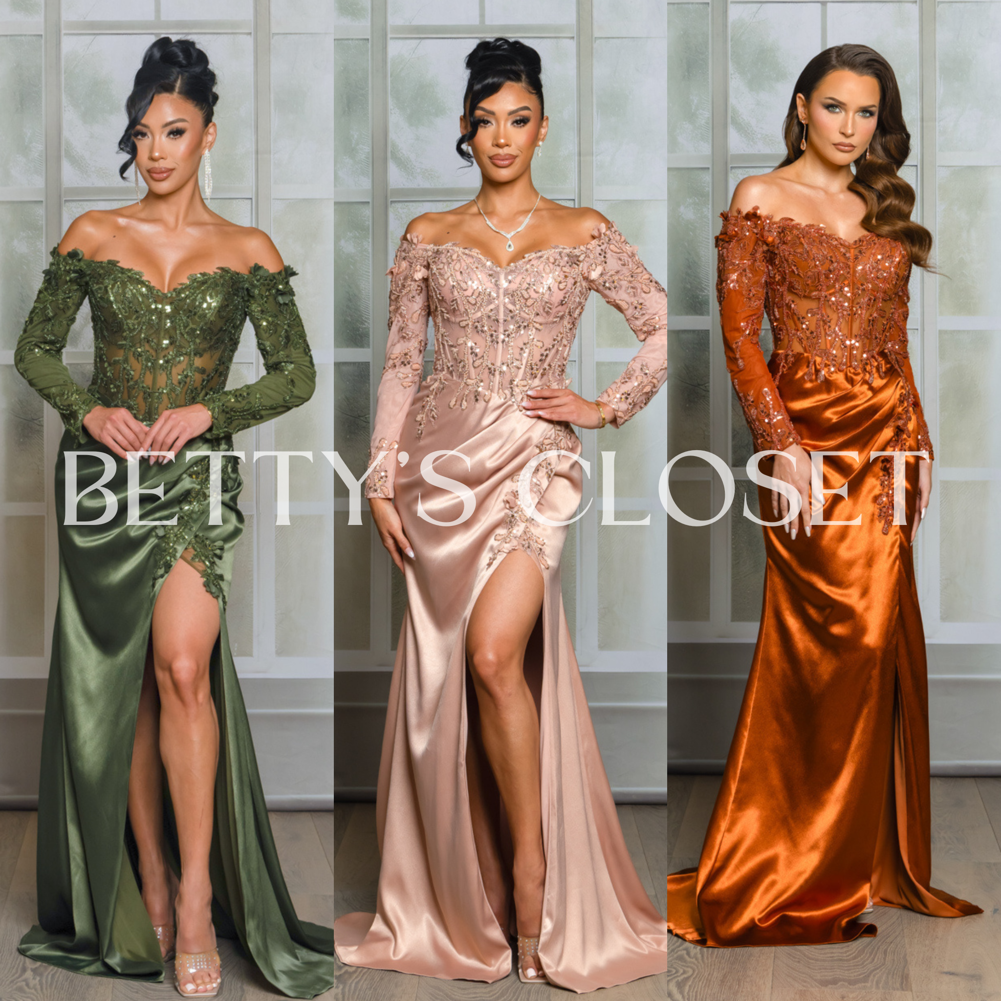 Francesca Off Shoulder Embroidered Embellished Sequins Glam Gown