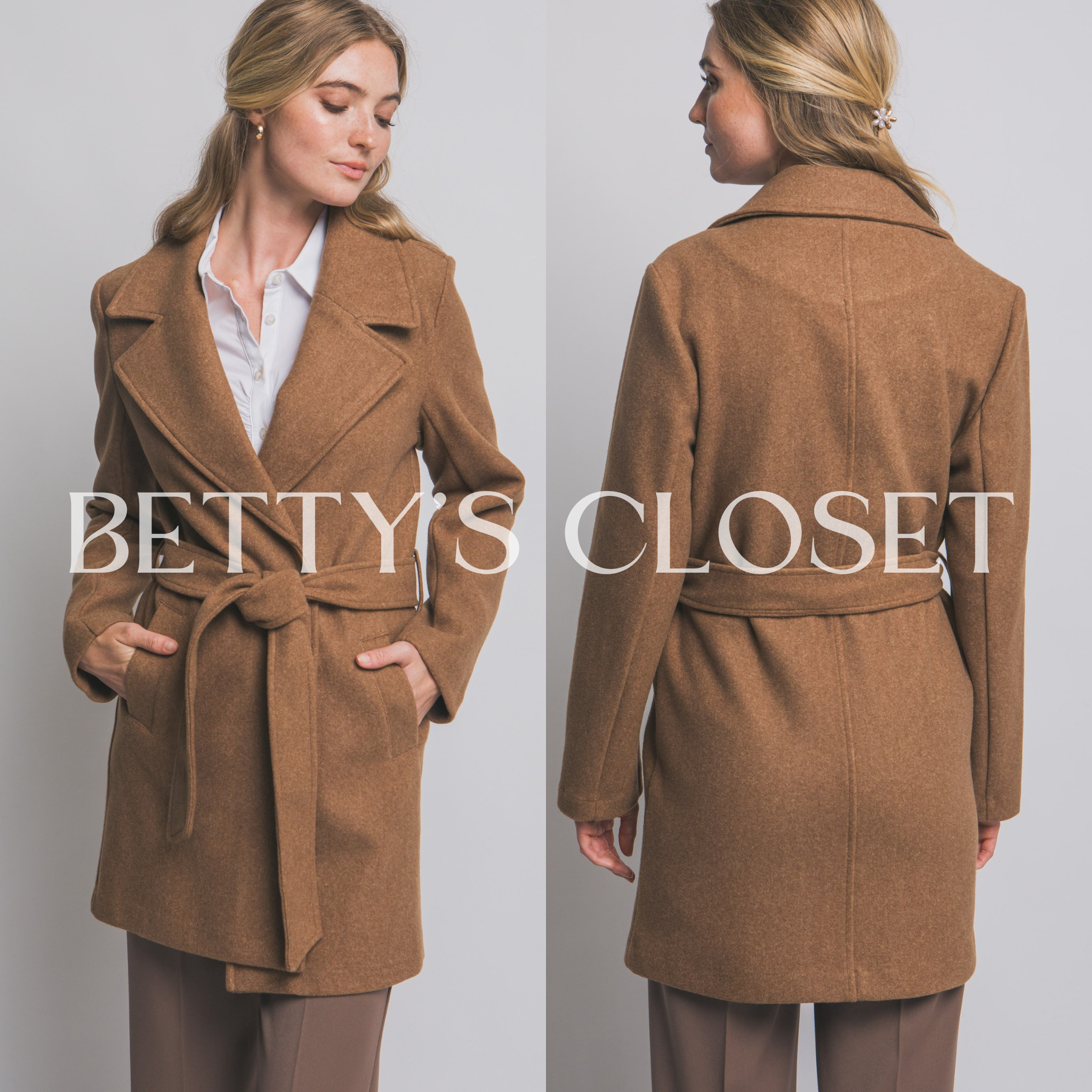 Annie Tie Front Mid Length Coat