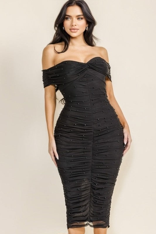 Graciela Pearl Off The Shoulder Dress