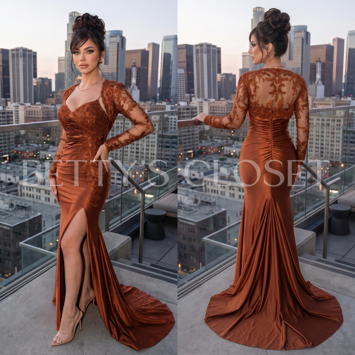 Kenia Embroidered Embellished Prom Gown w/ Removable Bolero