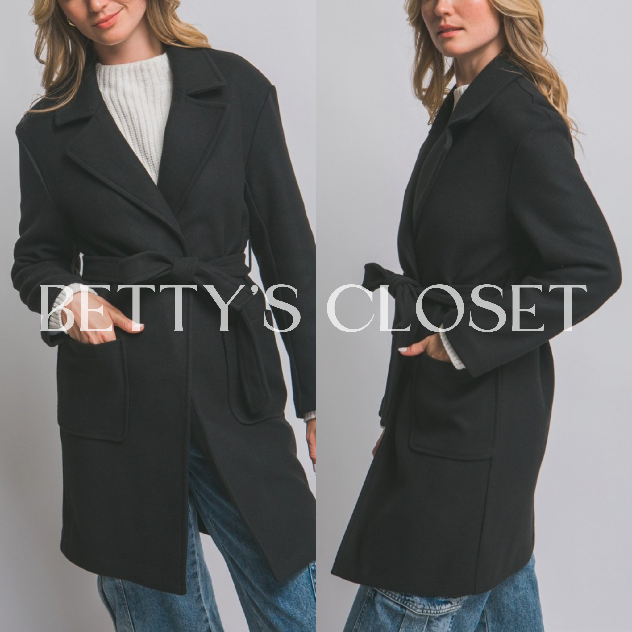 Annie Tie Front Mid Length Coat