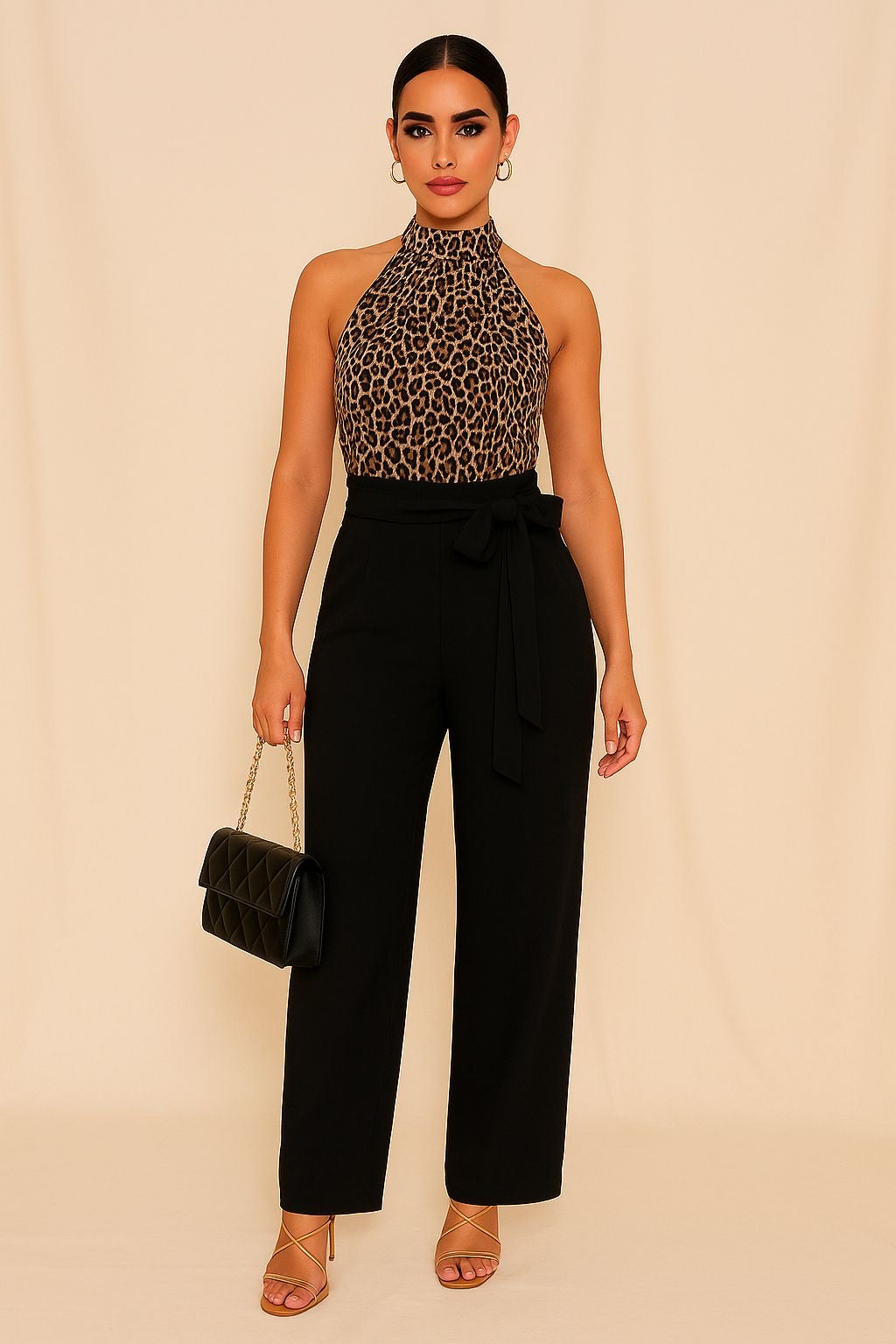 Paola Leopard Print Jumpsuit