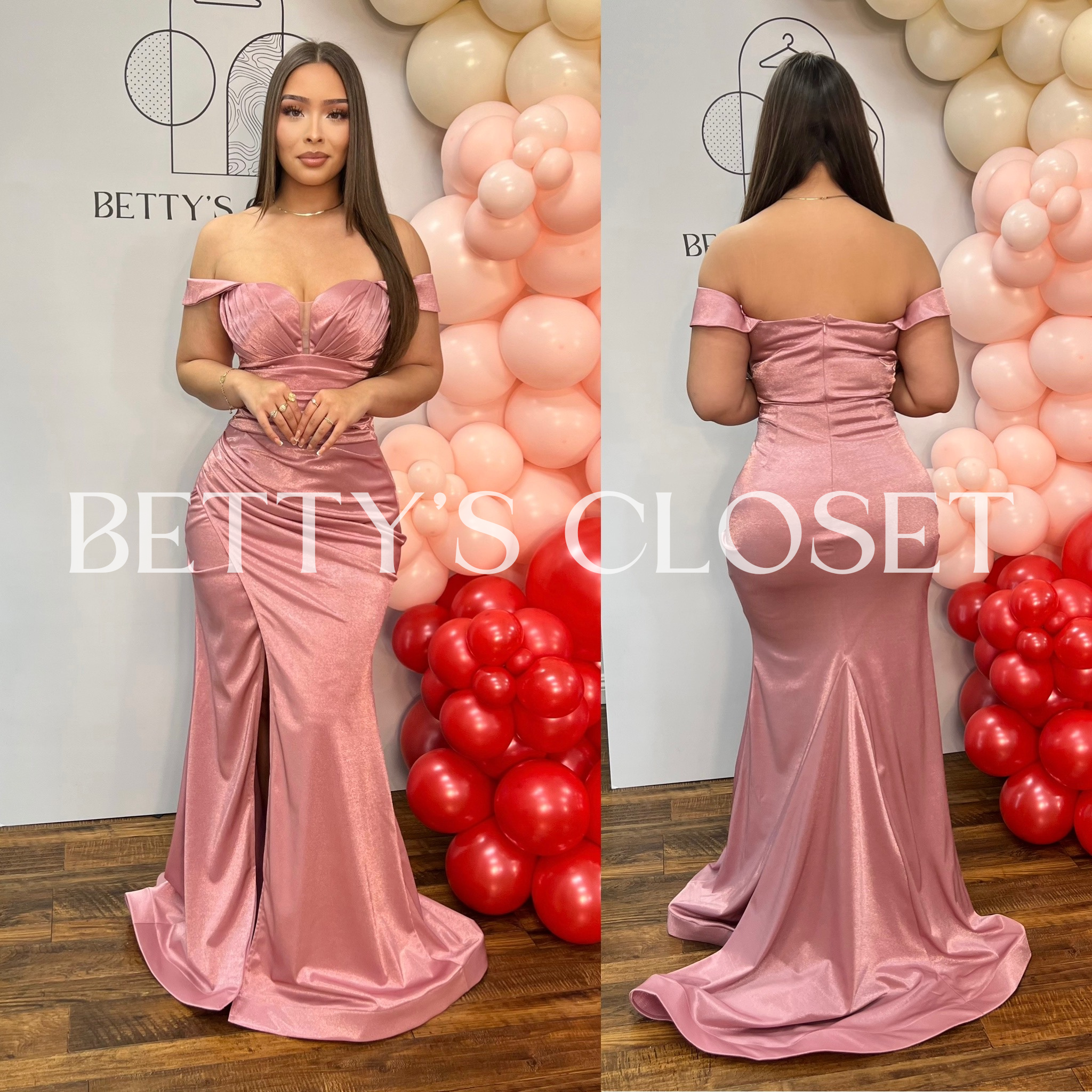 April Satin Ruched Gala Gown