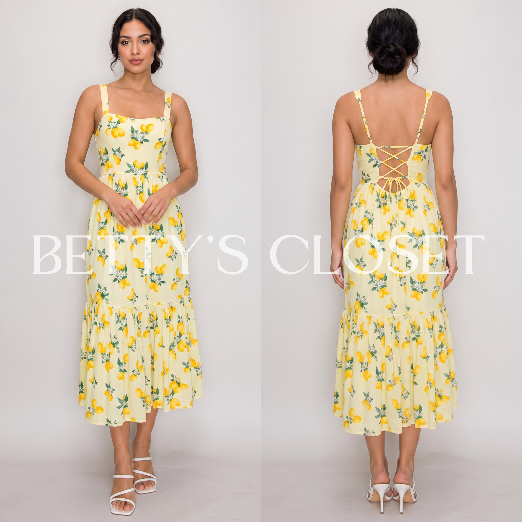 Lola Maxi Lemon Print Dress