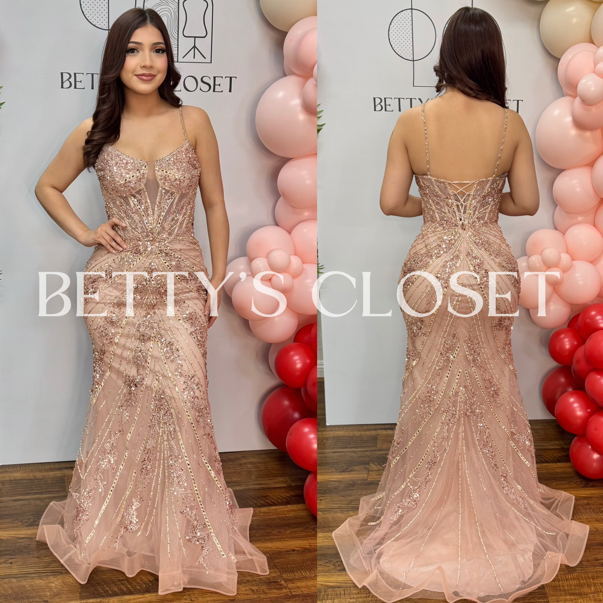 Lizbeth Embellished Beaded Glam Gown