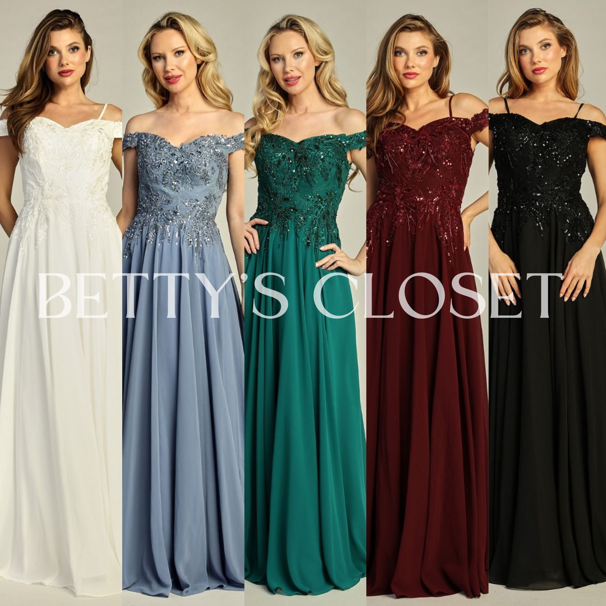 Victoria Princess A Line Off Shoulder Embroidered Prom Gown