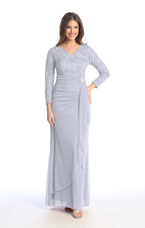 Gloria Lace Double Layered Gown with Embellishment