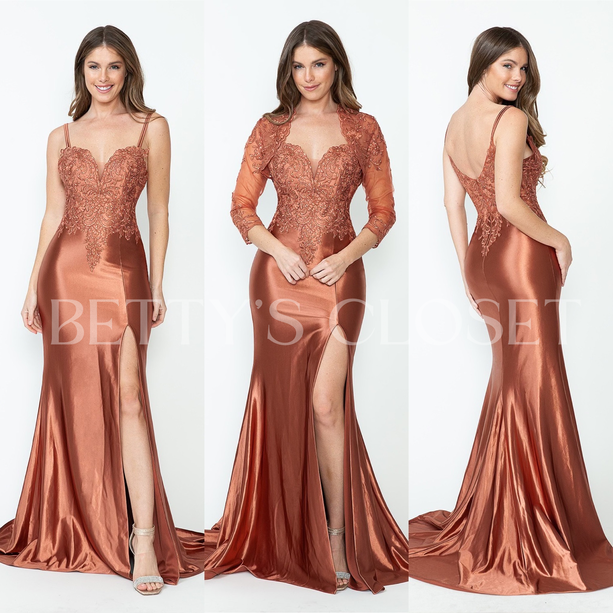 Valentina Sweetheart Embroidered Formal Gown With Jacket