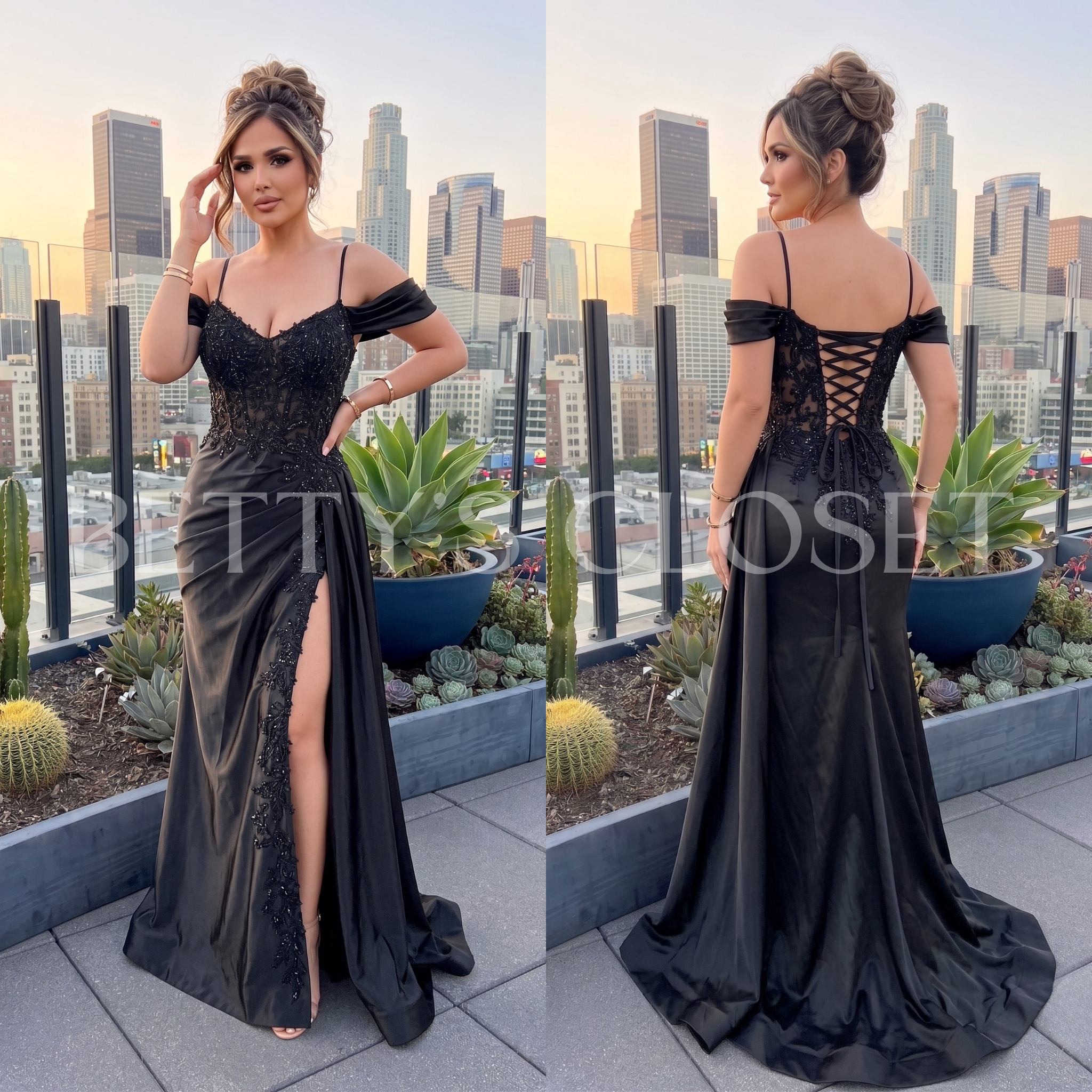 Jaime Off Shoulder Dress W/ Side Slit