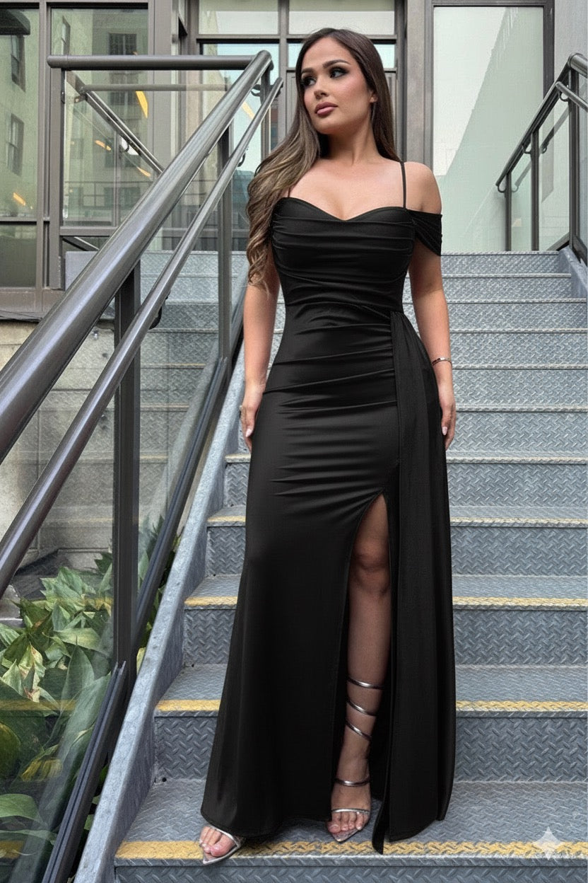 Angelica Off Shoulder Draped Gown