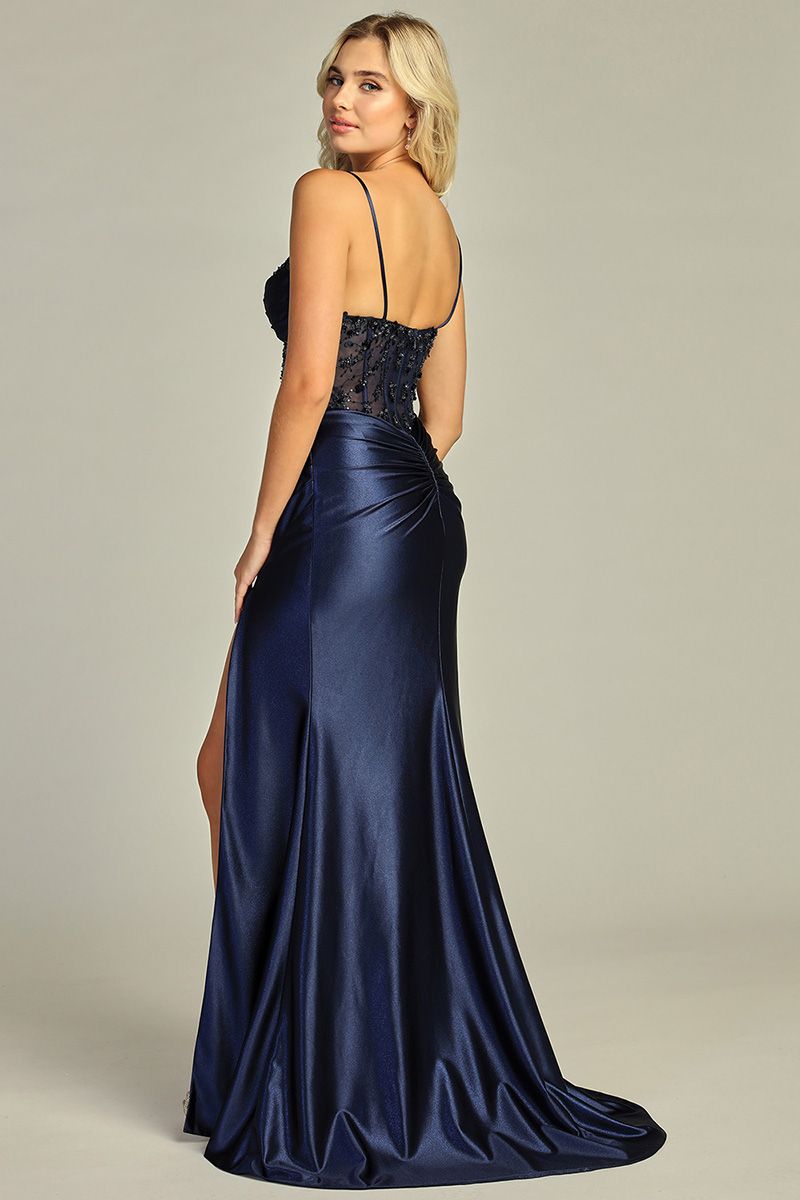 Daniela Corset Embroidered Embellished Satin Gown