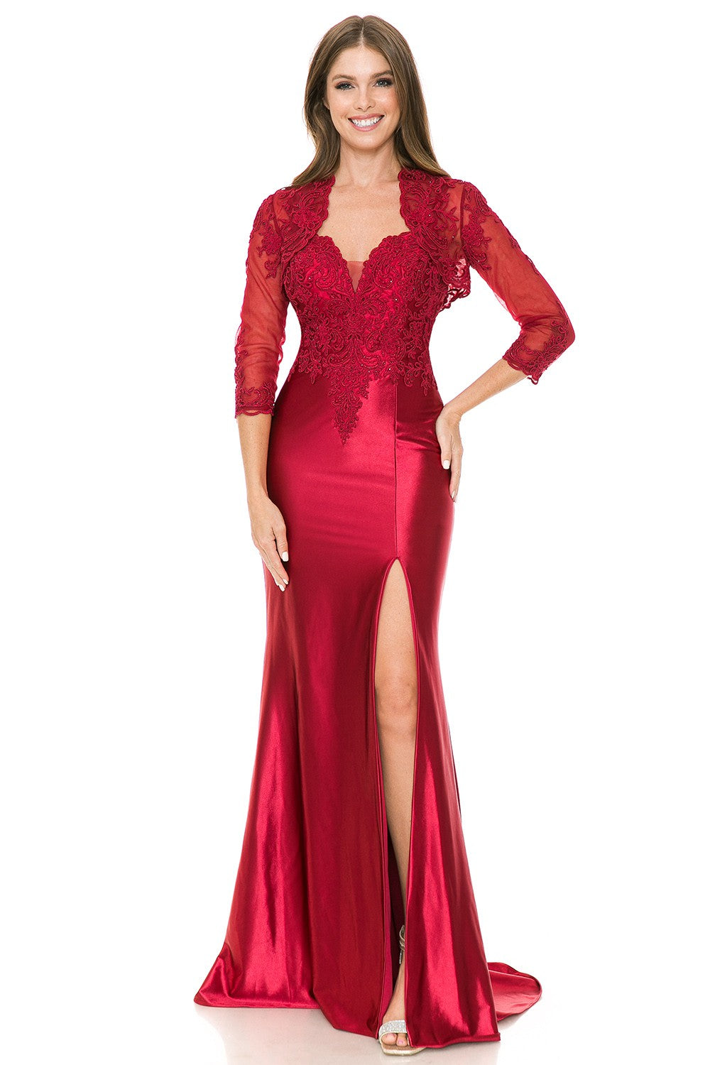 Valentina Sweetheart Embroidered Formal Gown With Jacket