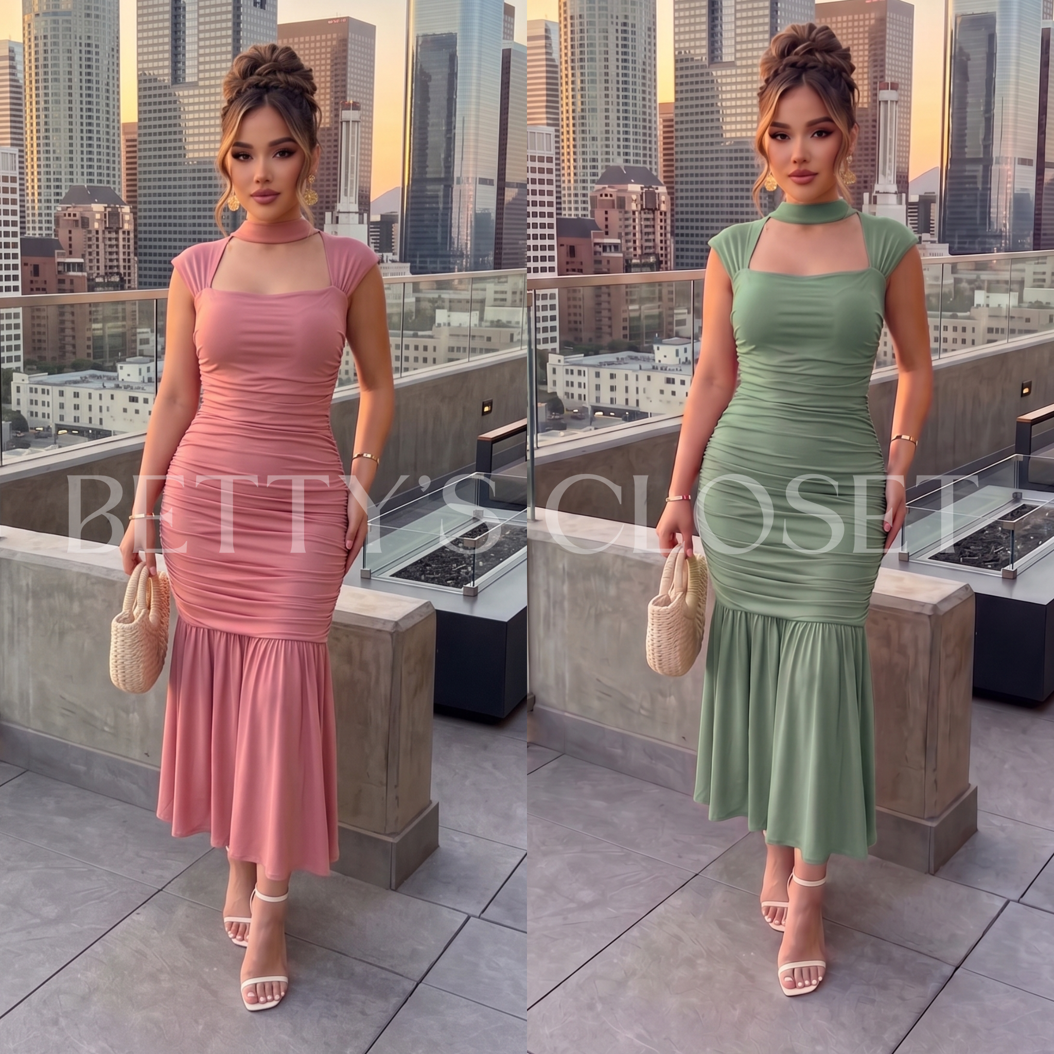 Amelia Tube Maxi Dress w/ Scarf