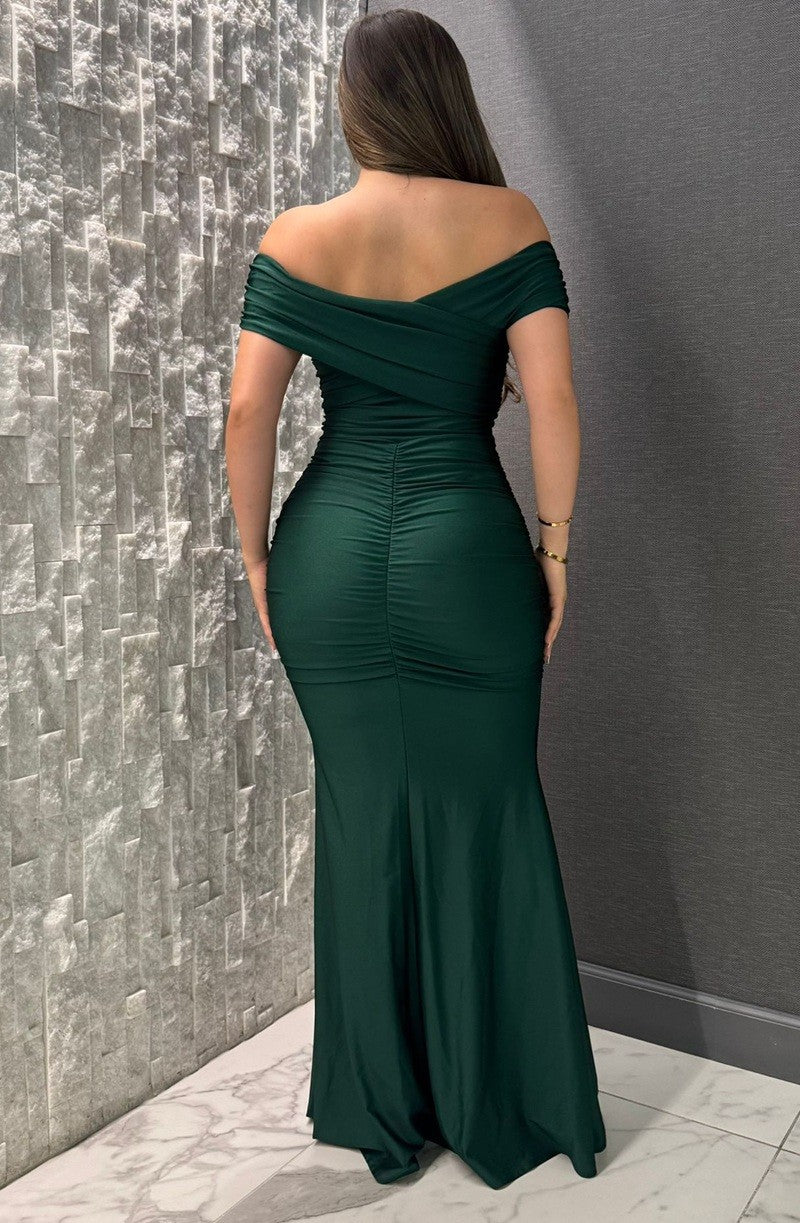 Linda Off Shoulder Ruched Gown