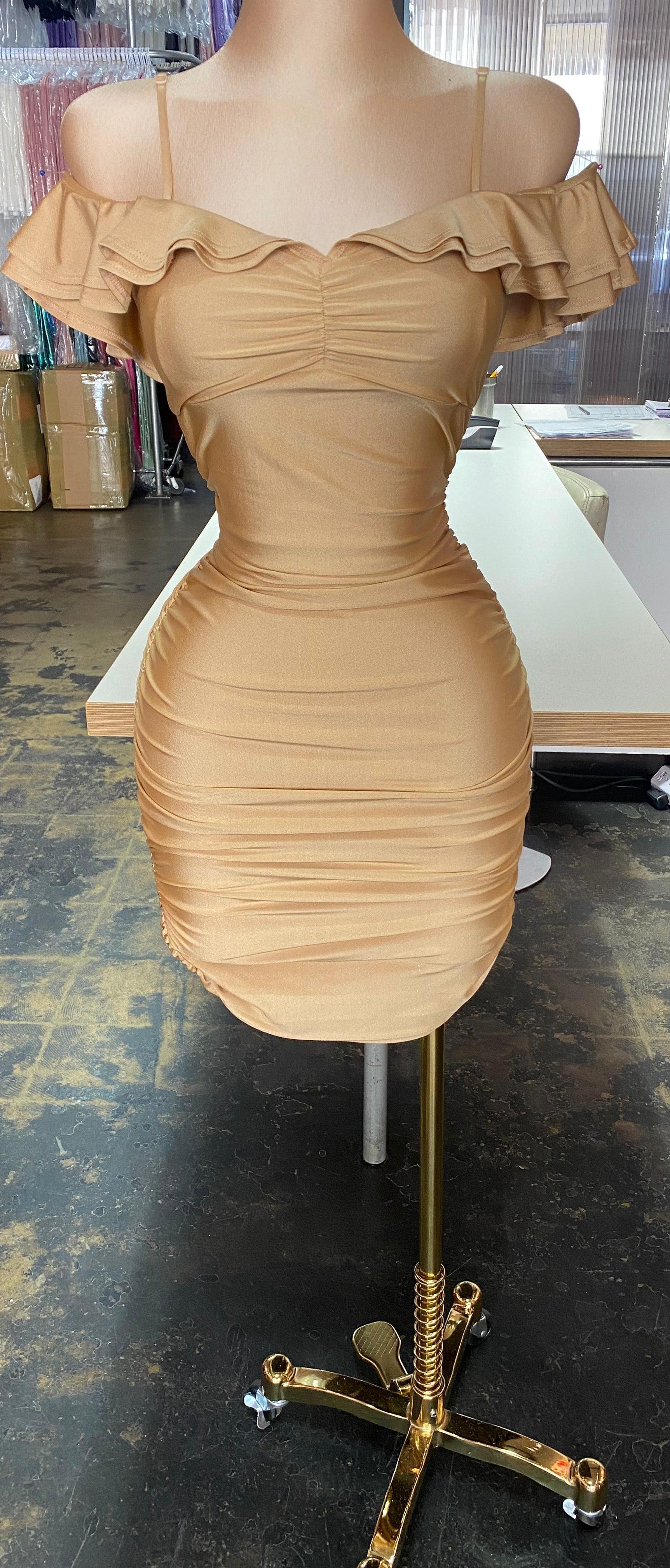 Annita Off Shoulder Ruffle Dress