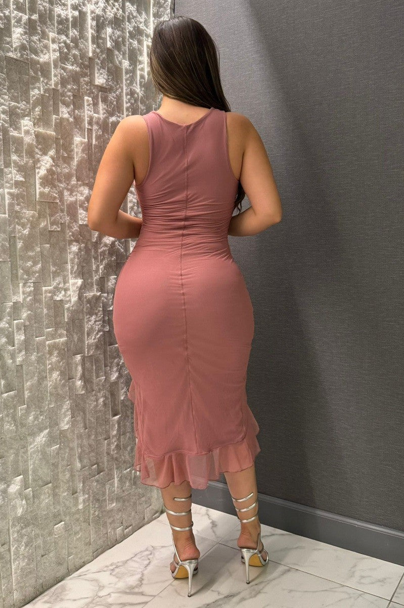 Renata Mesh Midi Dress