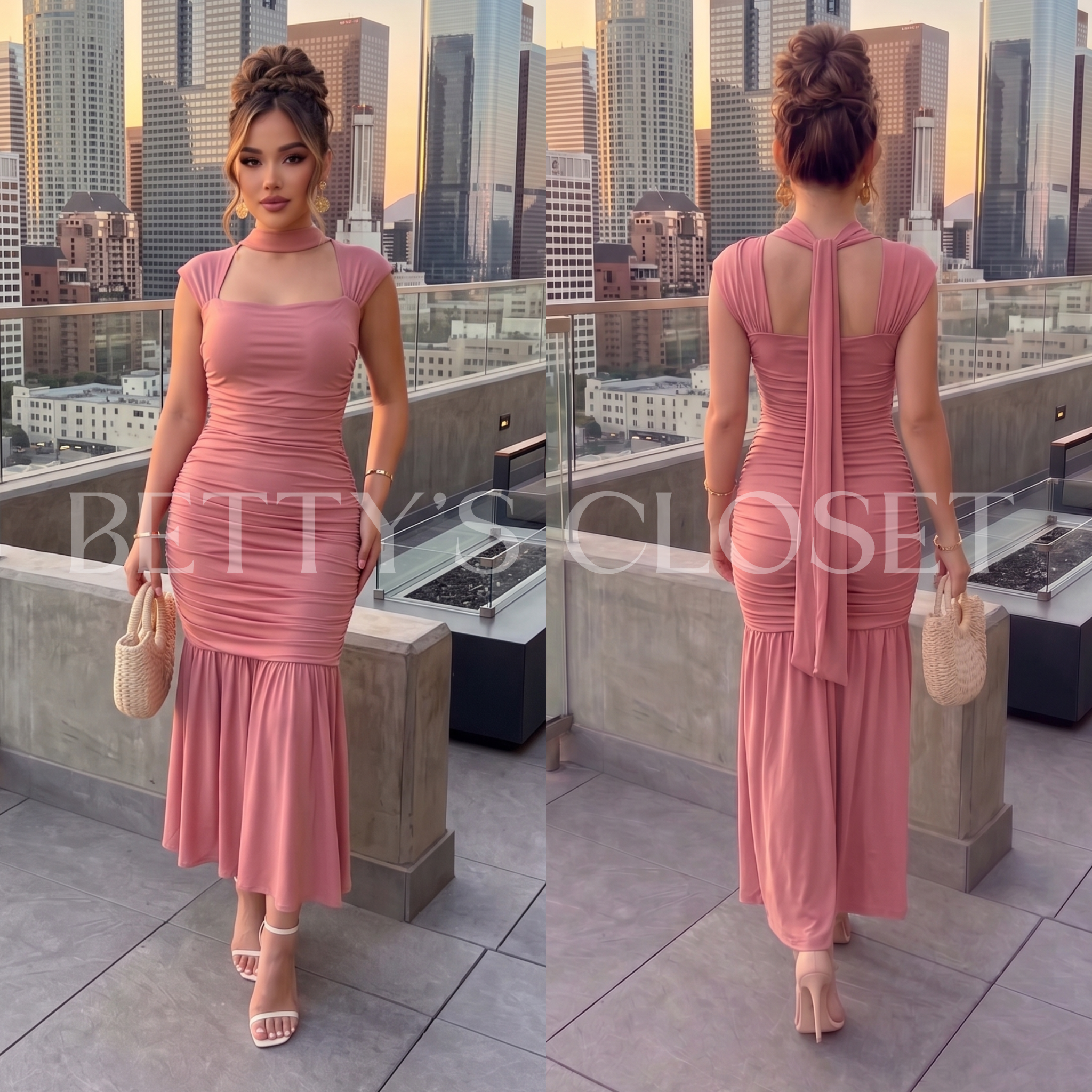 Amelia Tube Maxi Dress w/ Scarf