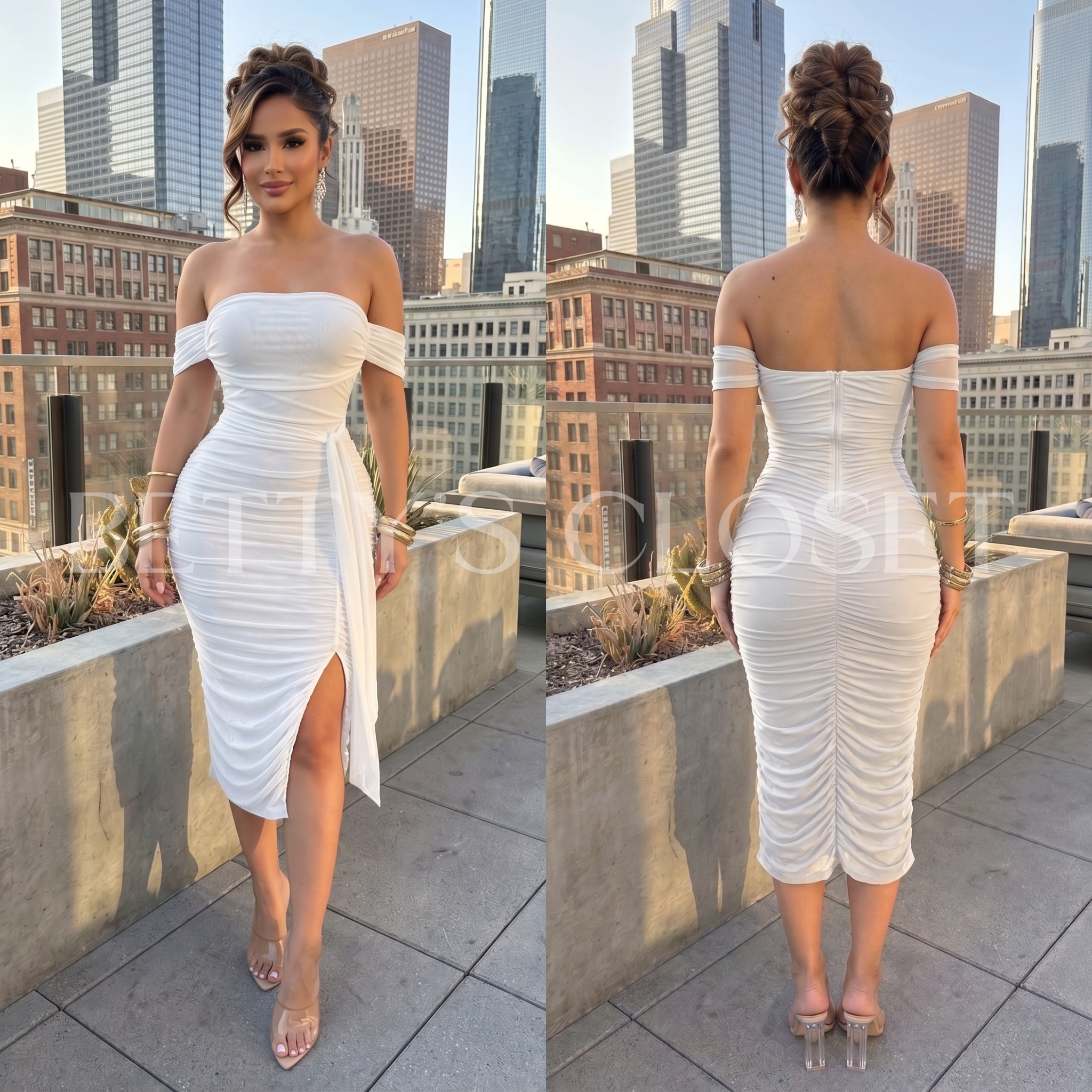 Susana Off Shoulder Midi Dress