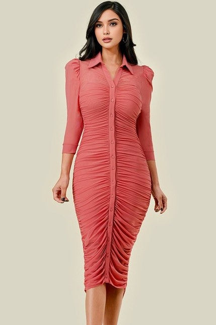 Micaela Mesh Midi Dress