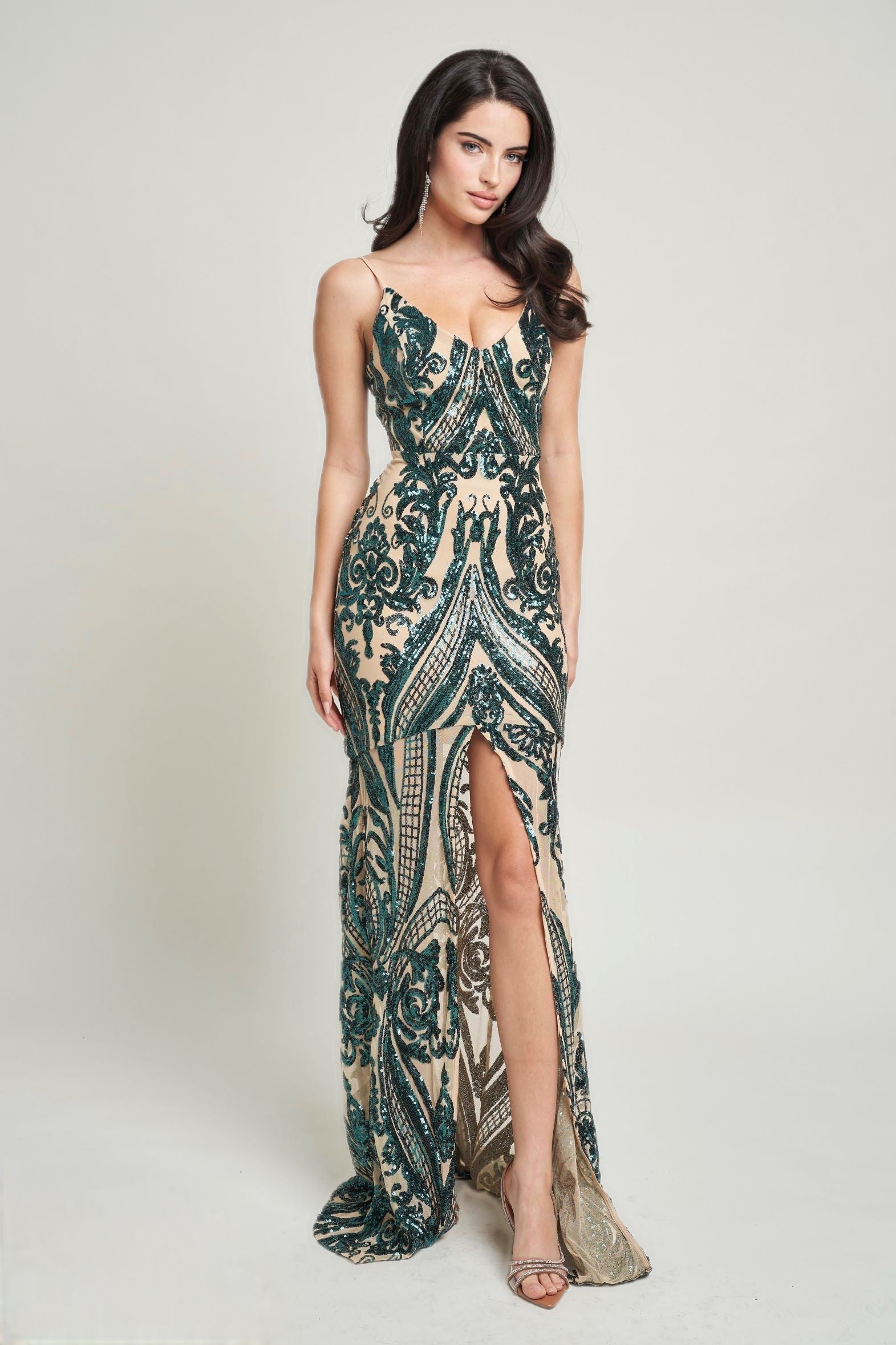 ANA SEQUINS PATTERN MAXI DRESS