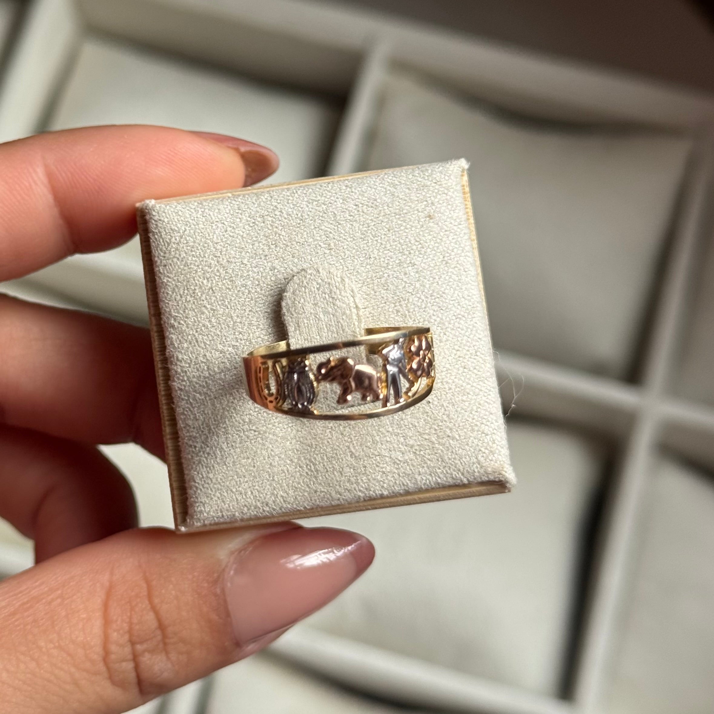 14K Gold Lucky Elephant Ring