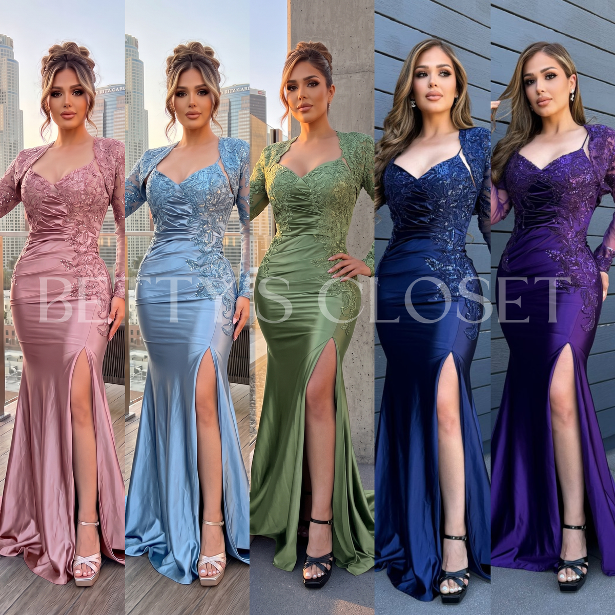 Kenia Embroidered Embellished Prom Gown w/ Removable Jacket