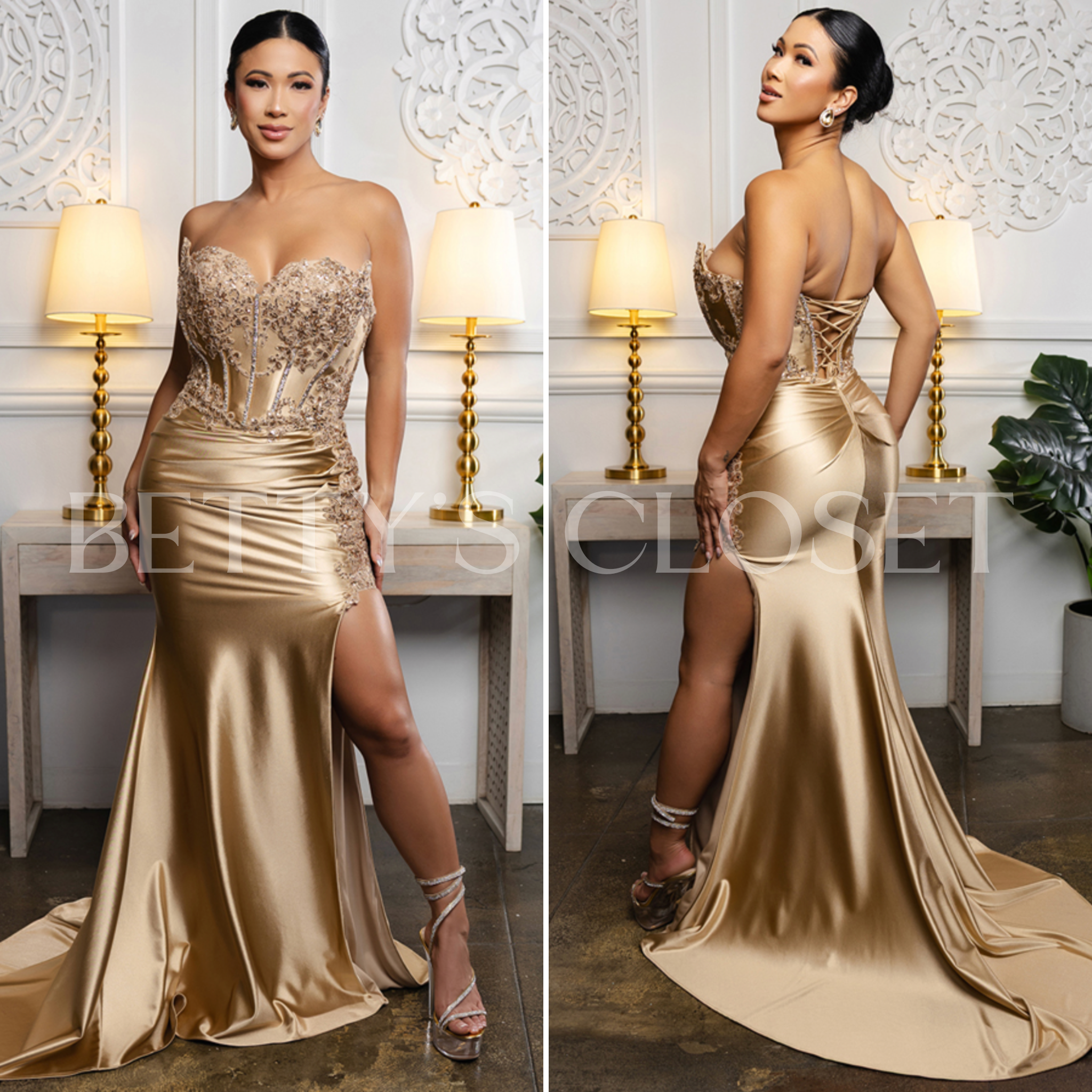 Caroline Embellished Corset Glam Gown