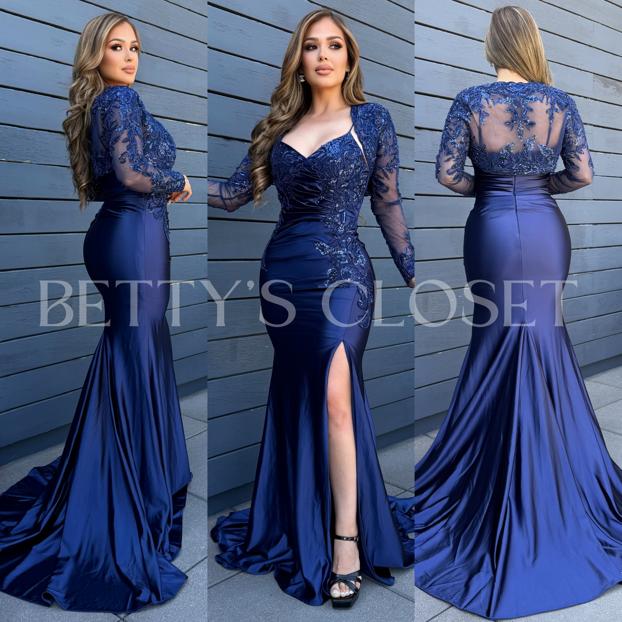 Kenia Embroidered Embellished Prom Gown w/ Removable Jacket