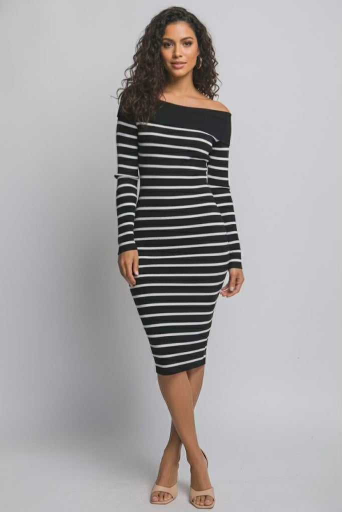 Yadira Knit Striped Dress