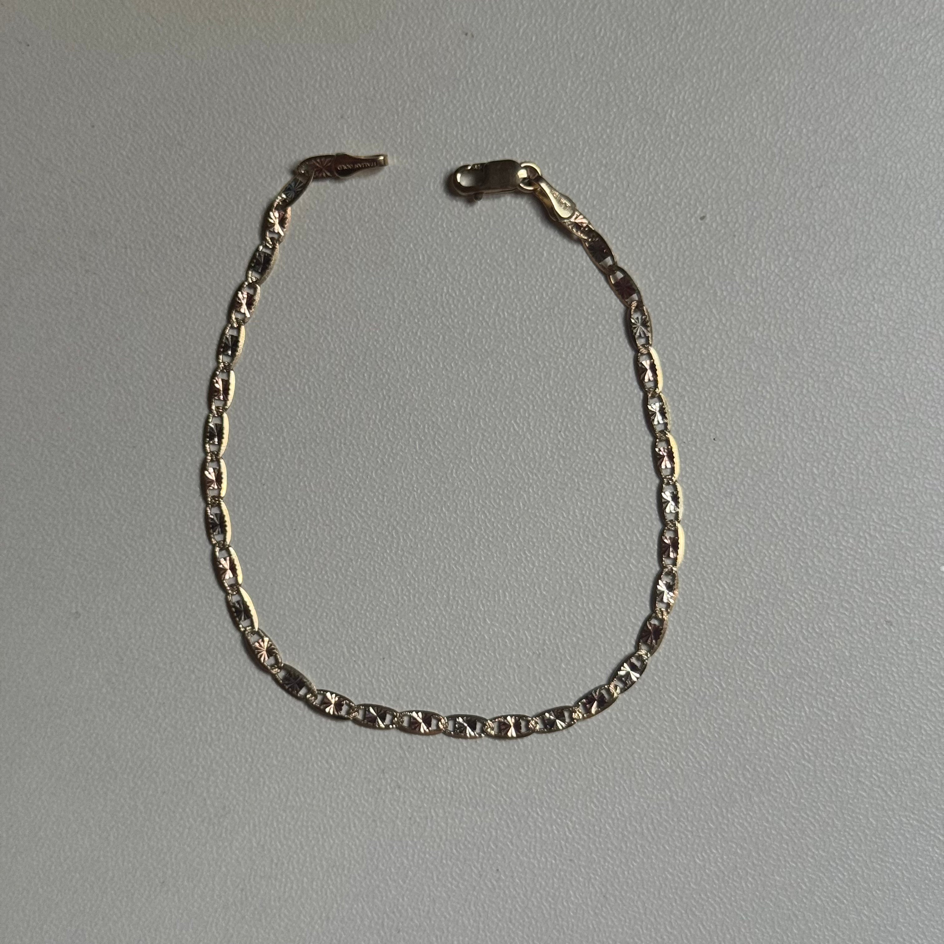14k Gold Tri Tone Link Bracelet
