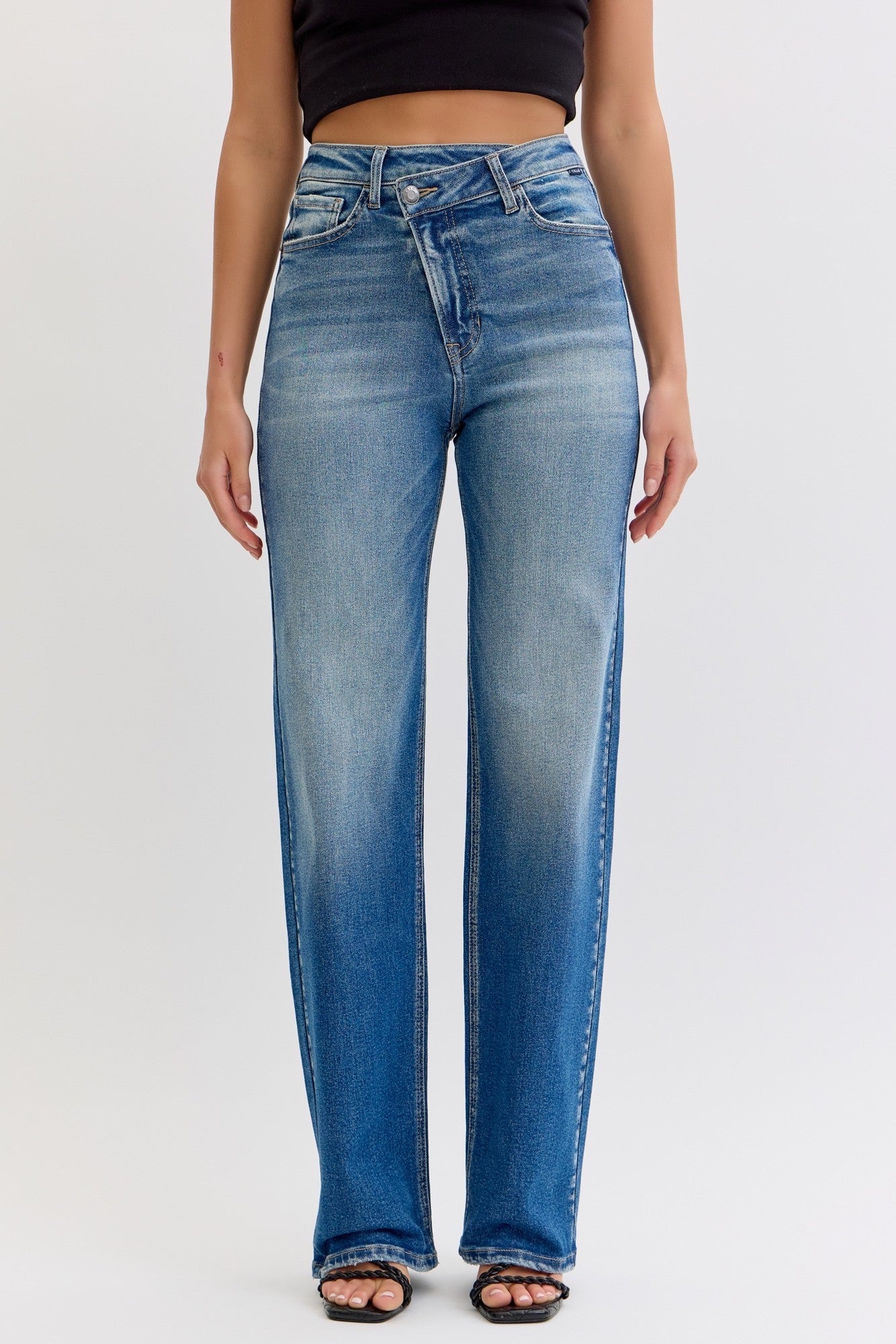 Cassandra Crossover High Rise Jeans