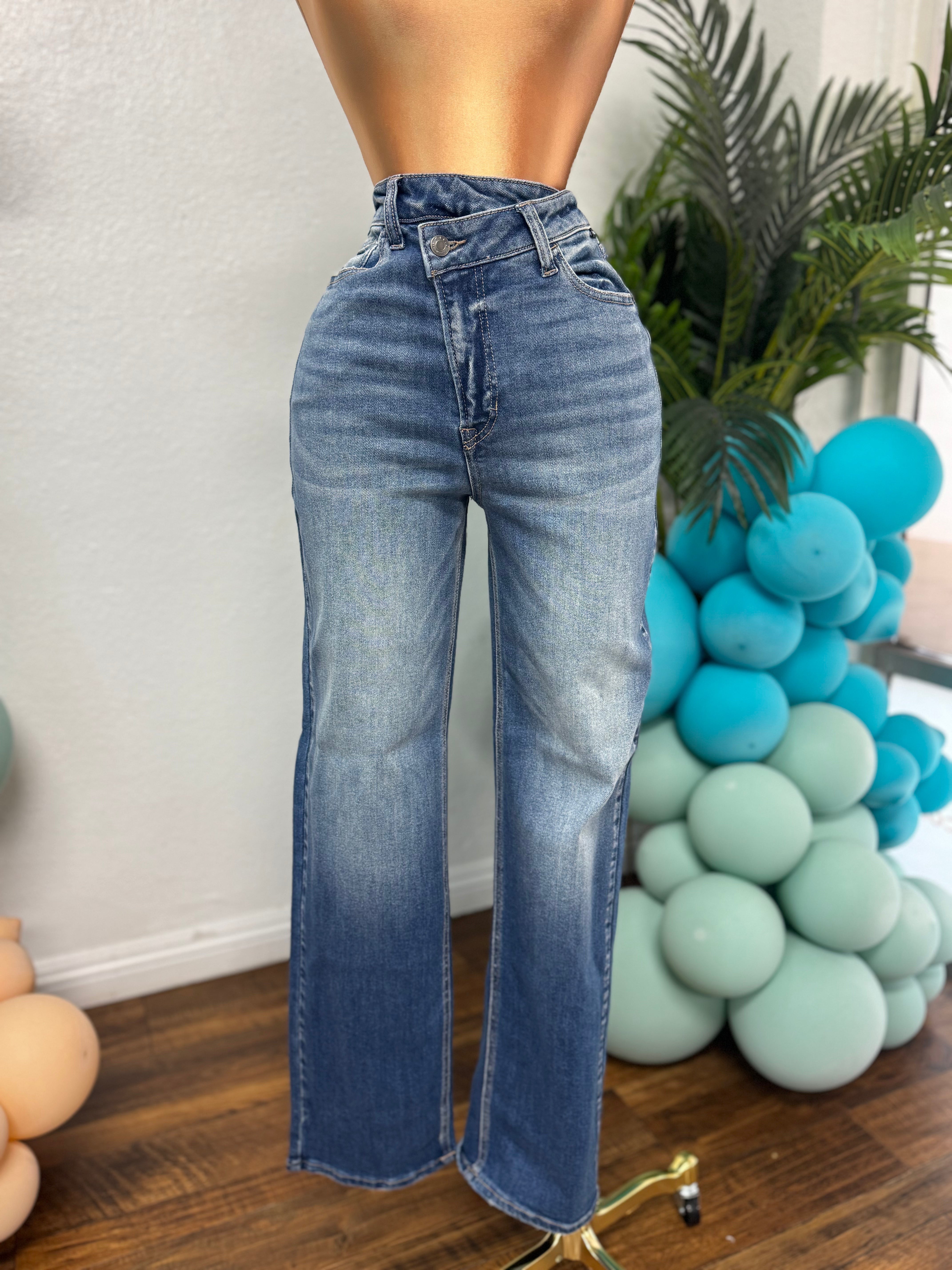 Cassandra Crossover High Rise Jeans
