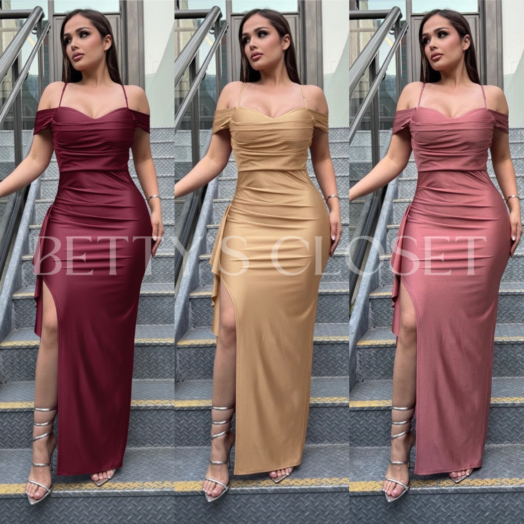 Maria Off Shoulder Ruffle Maxi Gown