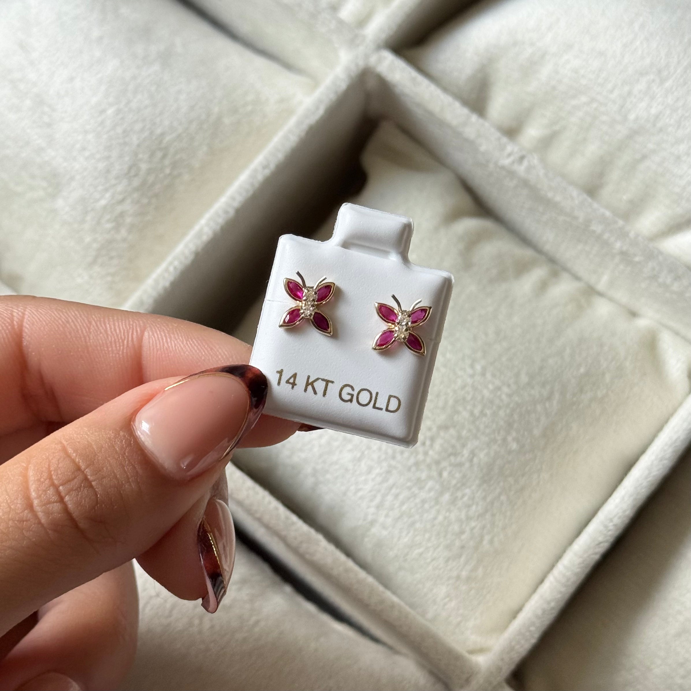 14K GOLD Butterfly Earrings