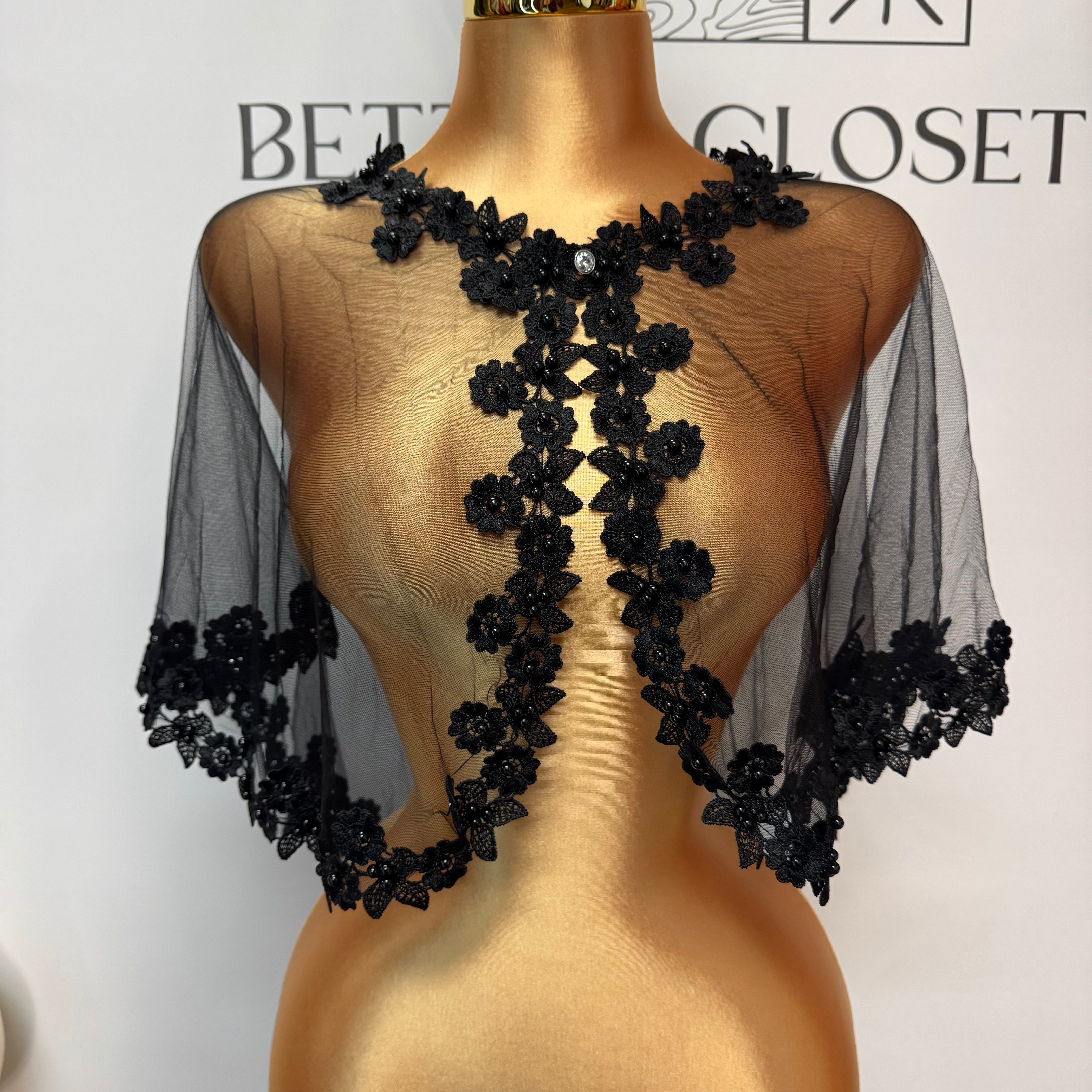 Amy Embroidered Beaded Cape