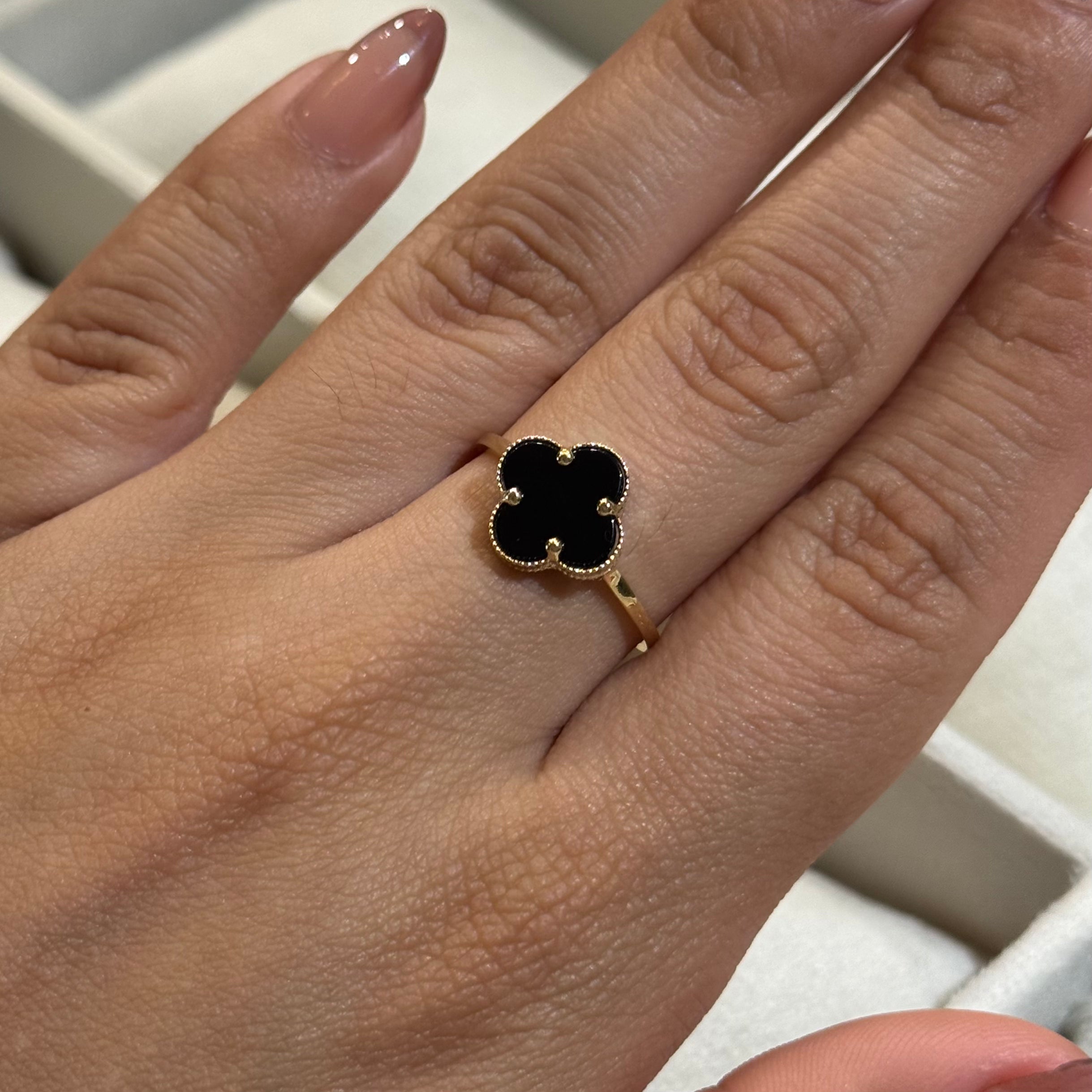 14k Gold Lucky Clover Ring