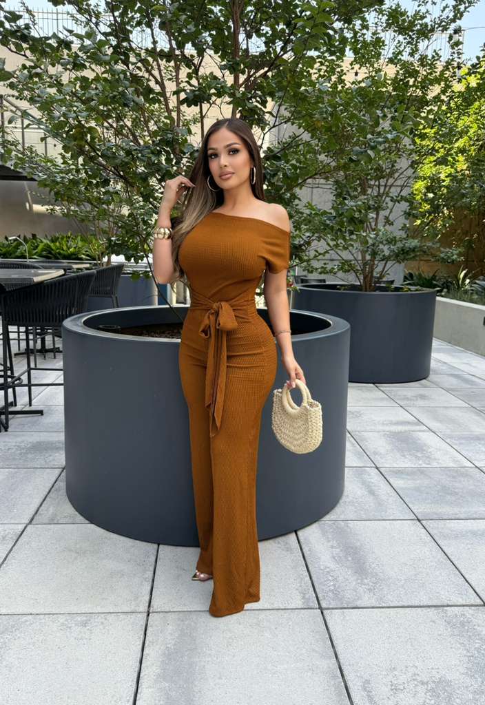Solandra Off The Shoulder Jumpsuit with Bow