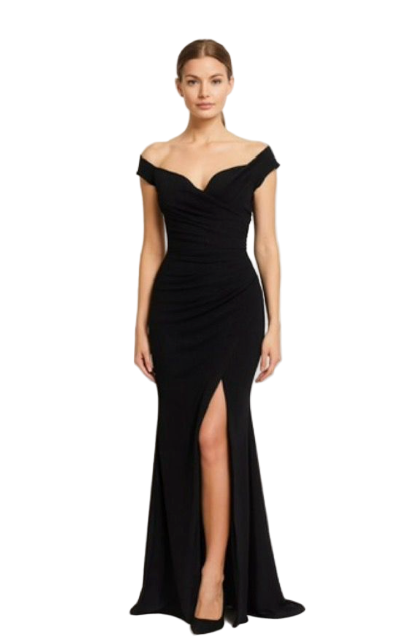 Emilia Glitter Off Shoulder Gown