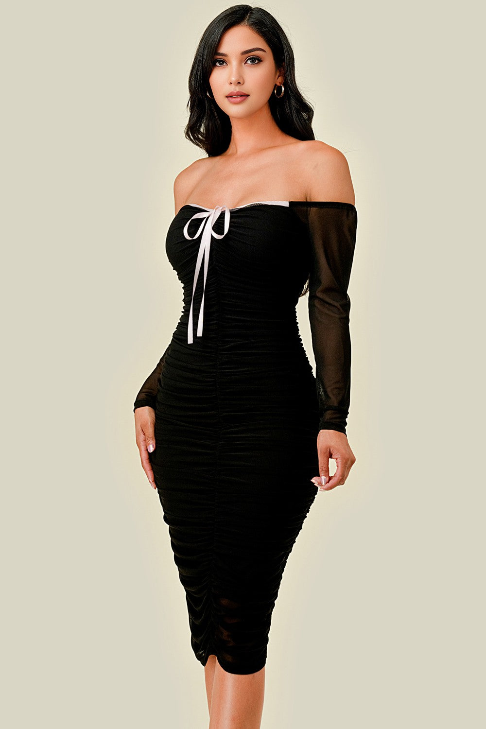 COQUETTE RUCHED DRESS